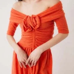 Tach ClothingAdelena Knit Dress - Orange -Outlet Lustro Wear Store ADELENA KNIT DRESS ORANGE 20231006224350 1