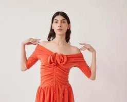 Tach ClothingAdelena Knit Dress - Orange -Outlet Lustro Wear Store ADELENA KNIT DRESS ORANGE 20231006224350 2