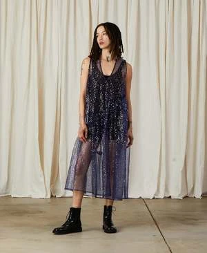 Ali GoldenRuffle Dress - Stary Night 1 Ali GoldenRuffle Dress - Stary Night