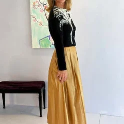 AlysiMetal Striped Skirt 11 AlysiMetal Striped Skirt -Outlet Lustro Wear Store Alysi Metal Striped Skirt 20220818181618 2