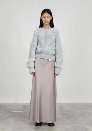 AMOMENTOAmomento Silky Long Skirt - Beige 1 AMOMENTOAmomento Silky Long Skirt - Beige