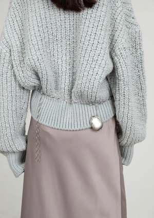 AMOMENTOAmomento Silky Long Skirt - Beige 6 AMOMENTOAmomento Silky Long Skirt - Beige - Image 6