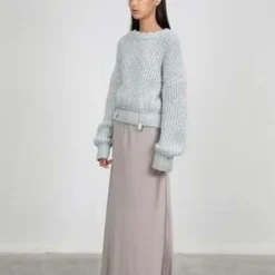 AMOMENTOAmomento Silky Long Skirt - Beige 17 AMOMENTOAmomento Silky Long Skirt - Beige -Outlet Lustro Wear Store Amomento Silky Long Skirt Beige 20230826003830