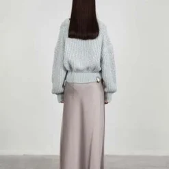 AMOMENTOAmomento Silky Long Skirt - Beige 19 AMOMENTOAmomento Silky Long Skirt - Beige -Outlet Lustro Wear Store Amomento Silky Long Skirt Beige 20230826003831