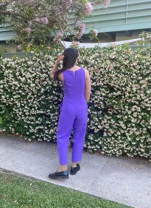 KAAREMAzalea V Neck High-Waisted Pocket Onesie - Light Purple 4 KAAREMAzalea V Neck High-Waisted Pocket Onesie - Light Purple - Image 4