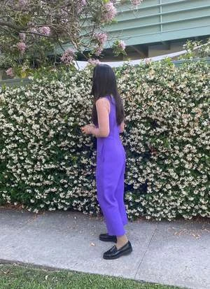 KAAREMAzalea V Neck High-Waisted Pocket Onesie - Light Purple 2 KAAREMAzalea V Neck High-Waisted Pocket Onesie - Light Purple - Image 2