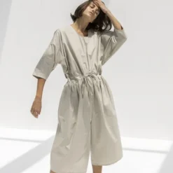 Black CraneBalloon Jumpsuit - Stone