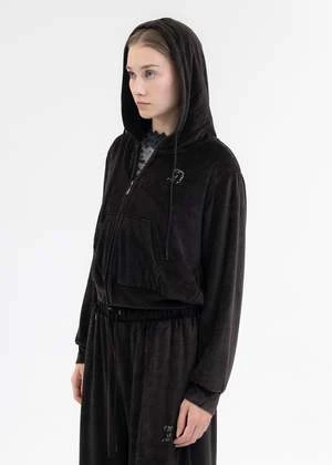 DoubletVELOUR TRACK JACKET - BLACK 3 DoubletVELOUR TRACK JACKET - BLACK - Image 3