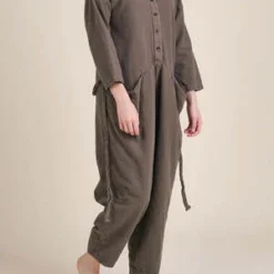 Black CranePainter Jumpsuit - Olive