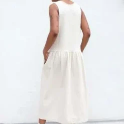 Black CraneTank Dress FW - Ivory -Outlet Lustro Wear Store Black Crane Tank Dress FW Ivory 20230906202747 2