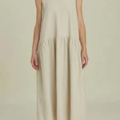 Black CraneTank Dress FW - Ivory -Outlet Lustro Wear Store Black Crane Tank Dress FW Ivory 20230906202748