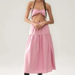 Silk LaundryCotton Silk 80s Skirt - Fig