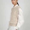 AMOMENTOCROCHET VEST - BEIGE/Black
