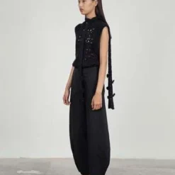 AMOMENTOCROCHET VEST - BEIGE/Black -Outlet Lustro Wear Store CROCHET VEST 20230901210340 1