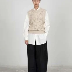 AMOMENTOCROCHET VEST - BEIGE/Black -Outlet Lustro Wear Store CROCHET VEST 20230901210340 3