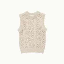 AMOMENTOCROCHET VEST - BEIGE/Black -Outlet Lustro Wear Store CROCHET VEST 20230901210342 2