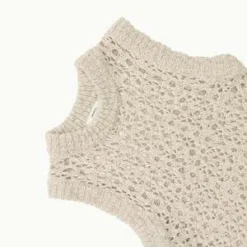 AMOMENTOCROCHET VEST - BEIGE/Black -Outlet Lustro Wear Store CROCHET VEST 20230901210342