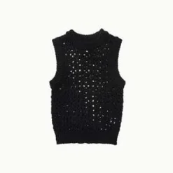 AMOMENTOCROCHET VEST - BEIGE/Black -Outlet Lustro Wear Store CROCHET VEST 20230901210343 1