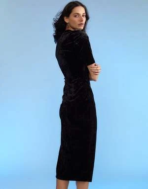 CYNTHIA ROWLEYCRUSH VELVET TEE DRESS - Black 4 CYNTHIA ROWLEYCRUSH VELVET TEE DRESS - Black - Image 4