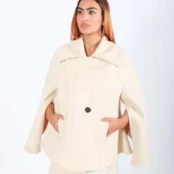 CalcaterraDouble Caban Coat - Ecru