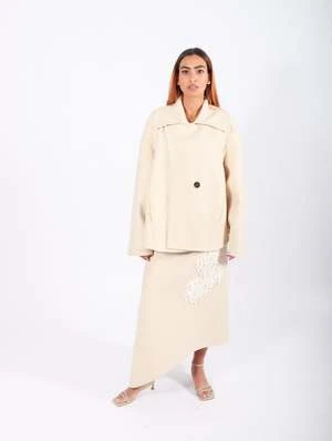 CalcaterraDouble Caban Coat - Ecru 3 CalcaterraDouble Caban Coat - Ecru - Image 3