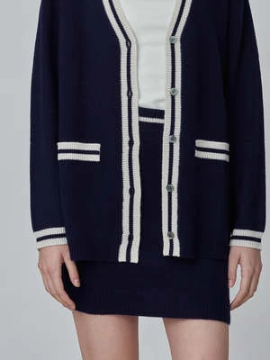 PureCashmere NYCCashmere Mini Skirt - Navy 4 PureCashmere NYCCashmere Mini Skirt - Navy - Image 4