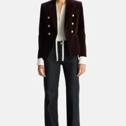 A.L.C.Chelsea Velvet Tailored Jacket - Chocolate Plum -Outlet Lustro Wear Store Chelsea Velvet Tailored Jacket Chocolate Plum 20231027222048 2