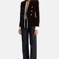 A.L.C.Chelsea Velvet Tailored Jacket - Chocolate Plum -Outlet Lustro Wear Store Chelsea Velvet Tailored Jacket Chocolate Plum 20231027222049 1