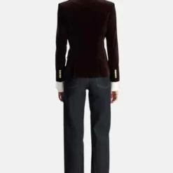 A.L.C.Chelsea Velvet Tailored Jacket - Chocolate Plum -Outlet Lustro Wear Store Chelsea Velvet Tailored Jacket Chocolate Plum 20231027222049
