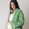 ConiferReversible Quilted Jacket - Natural/Green Floral Print