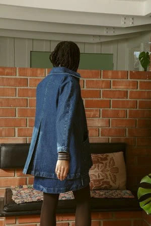 CarleenConstance Jacket - Western Denim With Green Stitching 4 CarleenConstance Jacket - Western Denim With Green Stitching - Image 4