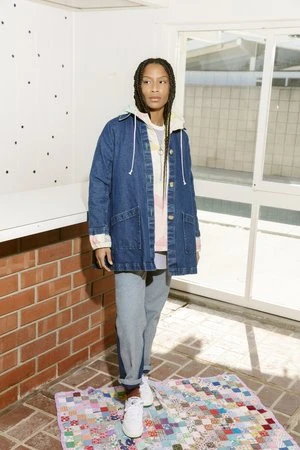 CarleenConstance Jacket - Western Denim With Green Stitching 2 CarleenConstance Jacket - Western Denim With Green Stitching - Image 2