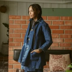 CarleenConstance Jacket - Western Denim With Green Stitching 9 CarleenConstance Jacket - Western Denim With Green Stitching -Outlet Lustro Wear Store Constance Jacket Western Denim with Green Stitching 20231003224918