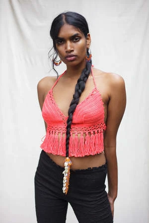 Abacaxiabacaxi Crochet Fringe Bra Top - Neon Green 4 Abacaxiabacaxi Crochet Fringe Bra Top - Neon Green - Image 4