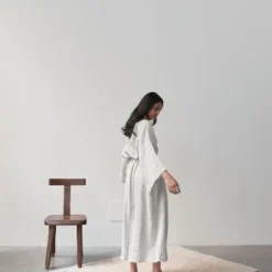 Deiji StudiosThe 02 Full Length Robe - Pinstripe -Outlet Lustro Wear Store Deiji Studios The 02 Full Length Robe Pinstripe 20211112040551