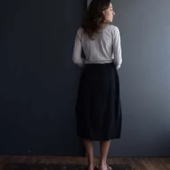 Marc Le BihanDouble Layer Linen Skirt - Black -Outlet Lustro Wear Store Double Layer Linen Skirt Black 20220513203847 1