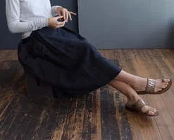 Marc Le BihanDouble Layer Linen Skirt - Black -Outlet Lustro Wear Store Double Layer Linen Skirt Black 20220513203847 2