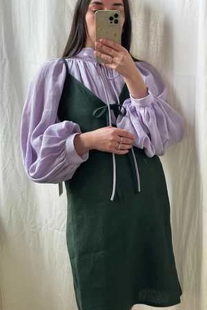 Eliza FaulknerLinen Slip Dress - Forest Green 1 Eliza FaulknerLinen Slip Dress - Forest Green