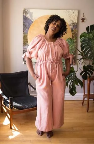 Eliza FaulknerRamona Jumpsuit - Pink Linen 4 Eliza FaulknerRamona Jumpsuit - Pink Linen - Image 4