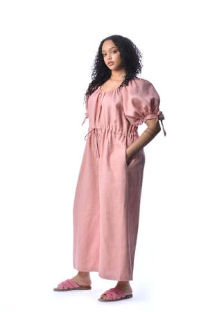 Eliza FaulknerRamona Jumpsuit - Pink Linen 5 Eliza FaulknerRamona Jumpsuit - Pink Linen - Image 5