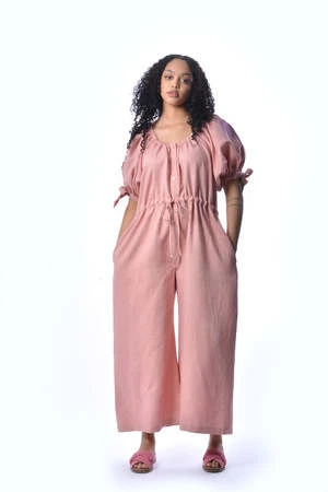 Eliza FaulknerRamona Jumpsuit - Pink Linen 7 Eliza FaulknerRamona Jumpsuit - Pink Linen - Image 7