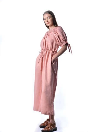 Eliza FaulknerRamona Jumpsuit - Pink Linen 9 Eliza FaulknerRamona Jumpsuit - Pink Linen - Image 9