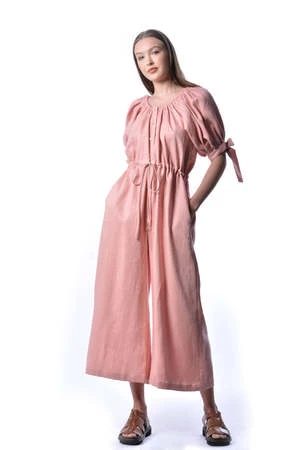 Eliza FaulknerRamona Jumpsuit - Pink Linen 8 Eliza FaulknerRamona Jumpsuit - Pink Linen - Image 8