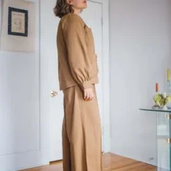 Eliza FaulknerWork Jacket - Toffee Brown Twill -Outlet Lustro Wear Store Eliza Faulkner Work Jacket Toffee Brown Twill 20230225004958 1