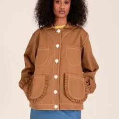 Eliza FaulknerWork Jacket - Toffee Brown Twill -Outlet Lustro Wear Store Eliza Faulkner Work Jacket Toffee Brown Twill 20230225004959