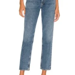 AGOLDEFen High Rise Relaxed Tapered Jean In Highway-Blue