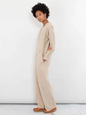Folk ClothingCollarless Zip Jumpsuit - Clay 5 Folk ClothingCollarless Zip Jumpsuit - Clay - Image 5
