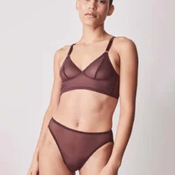 FortnightMeshie Longline Wireless Bra - Burgundy -Outlet Lustro Wear Store Fortnight Meshie Longline Wireless Bra Burgundy 20230110224850