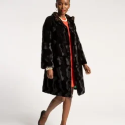Frances ValentineDame Coat Ripple Faux Fur - Black/Brown -Outlet Lustro Wear Store Frances Valentine Dame Coat Ripple Faux Fur Black Brown 20231026201729 1