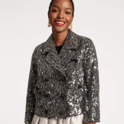 Frances ValentineSloan Sequin Moto Jacket - Black -Outlet Lustro Wear Store Frances Valentine Sloan Sequin Moto Jacket Black 20231025181740